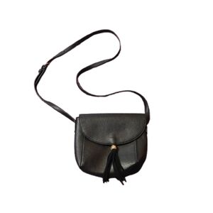 Antik Kraft Black Crossbody Bag With Tassel